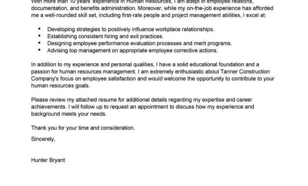 Best Human Resources Cover Letter Examples Livecareer in sizing 800 X 1035