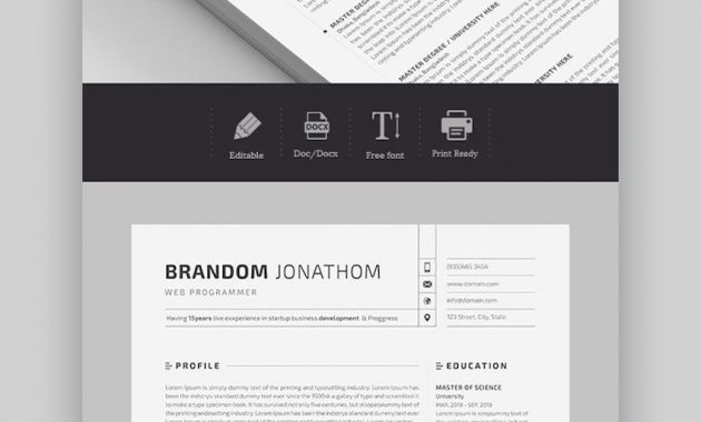 Best In 2020 35 Professional Resume Cv Design Templates intended for measurements 850 X 1587