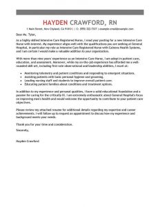 Best Intensive Care Nurse Cover Letter Examples Livecareer regarding dimensions 800 X 1035