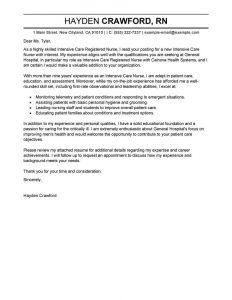 Best Intensive Care Nurse Cover Letter Examples Livecareer regarding proportions 800 X 1035