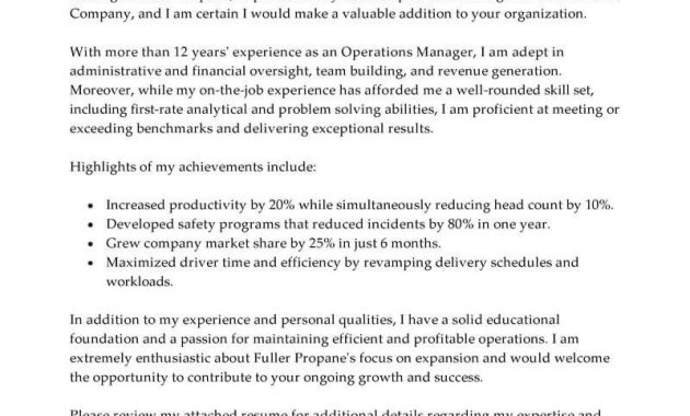 Best Operations Manager Cover Letter Examples Livecareer inside dimensions 800 X 1035