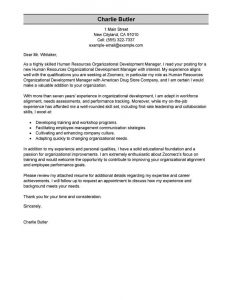 Best Organizational Development Cover Letter Examples inside size 800 X 1035
