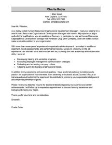 Best Organizational Development Cover Letter Examples regarding size 800 X 1035