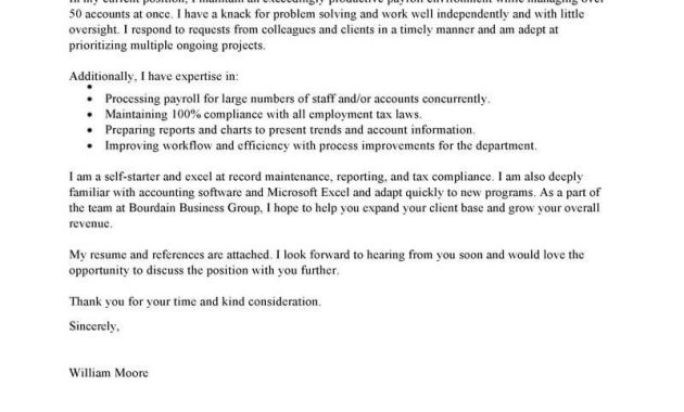 Best Payroll Specialist Cover Letter Examples Livecareer with proportions 800 X 1035