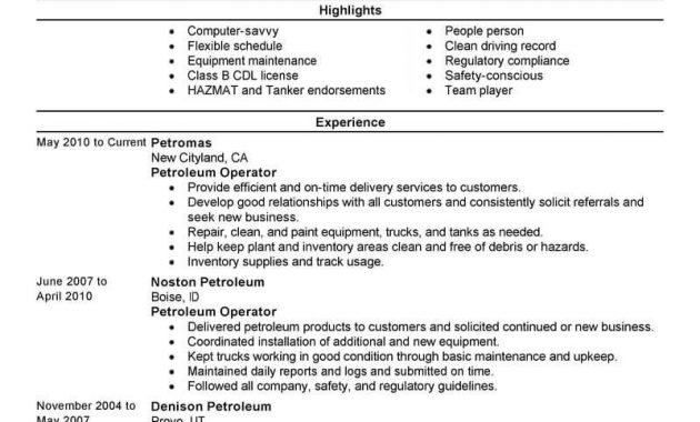 Best Petroleum Operator Resume Example Livecareer within size 800 X 1035