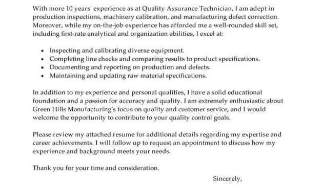 Best Quality Assurance Cover Letter Examples Livecareer in sizing 800 X 1035