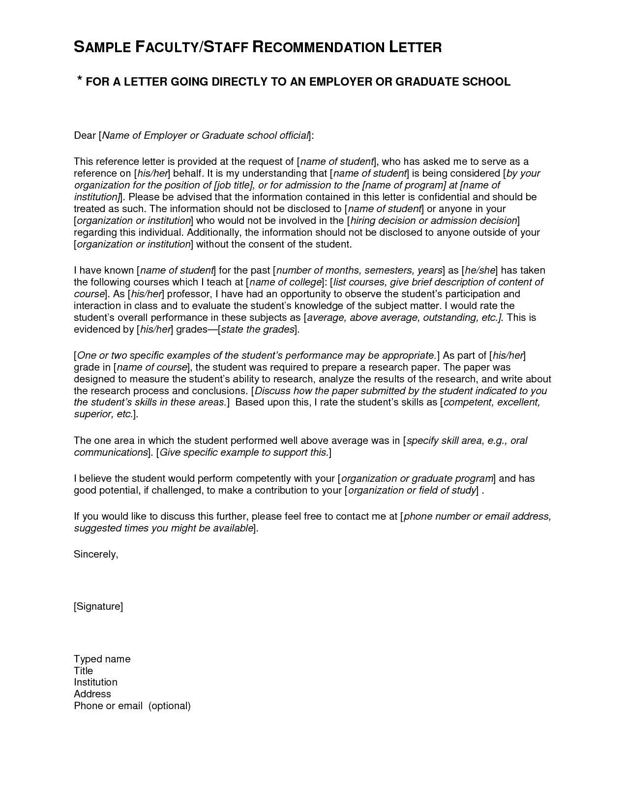 recommendation letter phd student sample