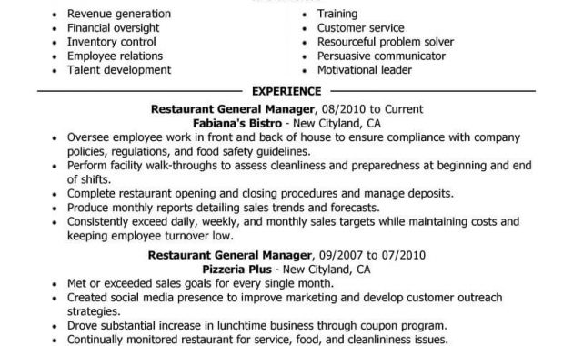 Best Restaurant Manager Resume Example Livecareer with regard to dimensions 800 X 1035