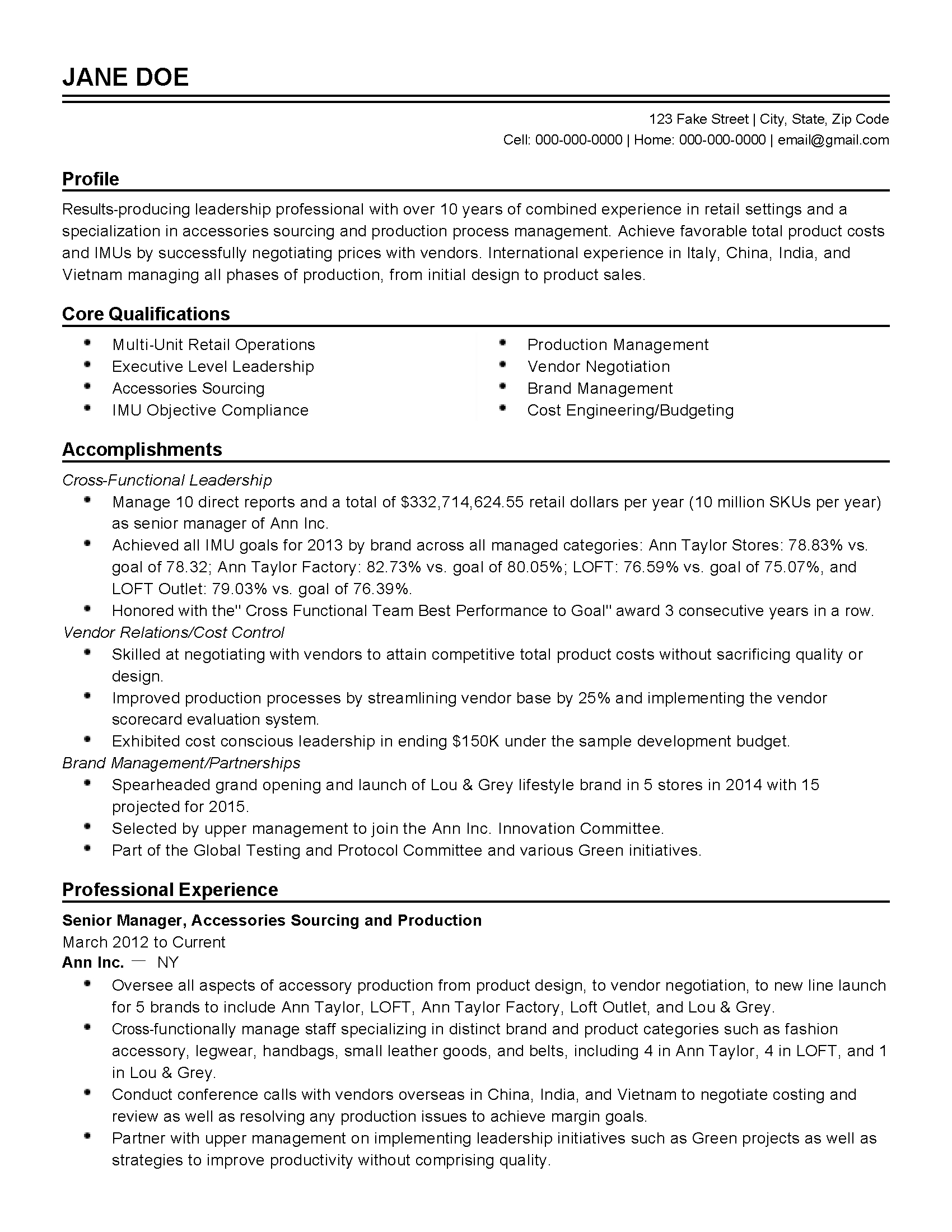 Best Resume Format For 10 Years Experience Enom intended for size 1700 X 2200