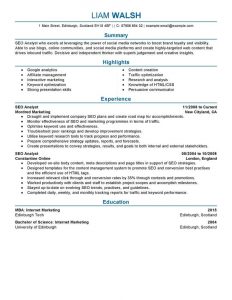 Best Seo Resume Example Livecareer pertaining to size 800 X 1035