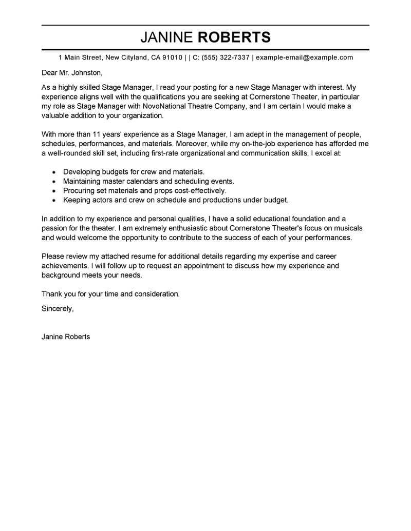 Best Supervisor Cover Letter Examples Livecareer inside proportions 800 X 1035