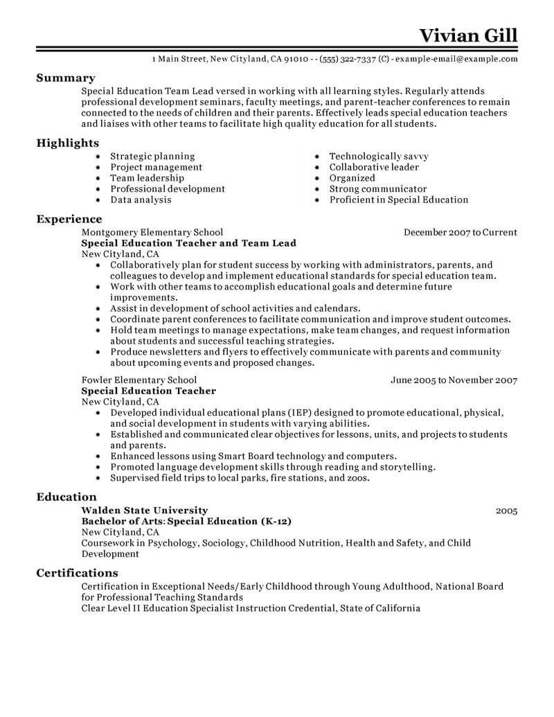 Best Team Lead Resume Example Livecareer for proportions 800 X 1035