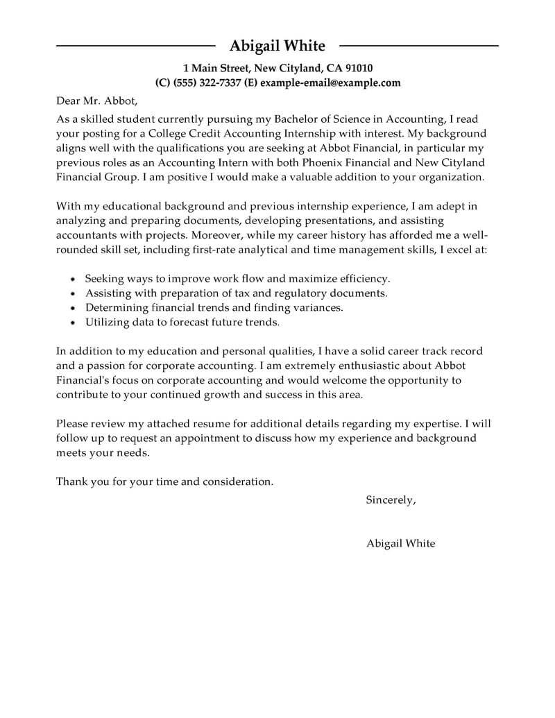 Best Training Internship College Credits Cover Letter inside size 800 X 1035