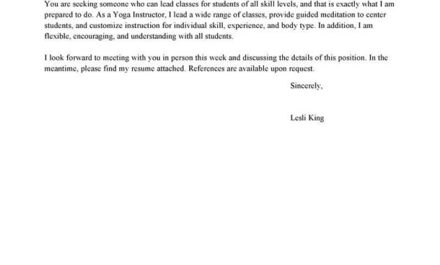 Best Yoga Instructor Cover Letter Examples Livecareer pertaining to sizing 800 X 1035