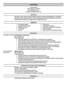 Best Yoga Instructor Resume Example Livecareer within size 800 X 1035