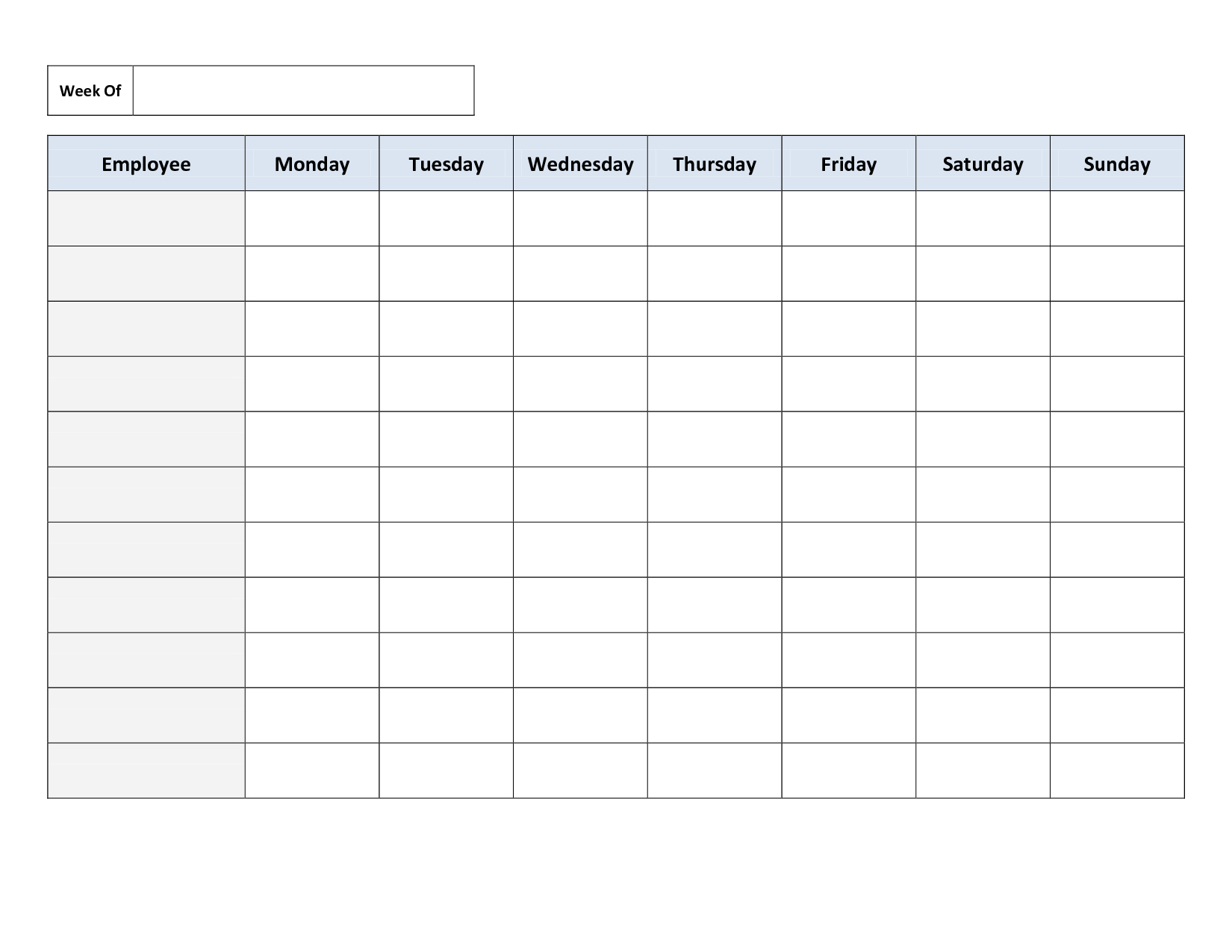 Blank Weekly Work Schedule Template Timetable Template with regard to dimensions 1650 X 1275