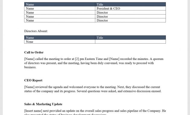 Board Meeting Minutes Template Download From Cfi Marketplace for dimensions 1377 X 1773