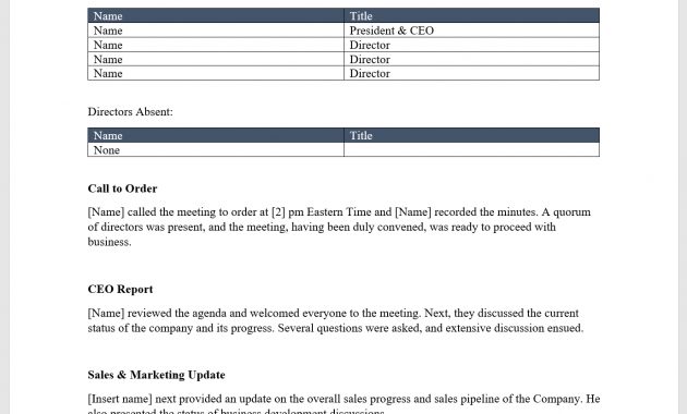 Board Meeting Minutes Template Download From Cfi Marketplace with dimensions 1377 X 1773