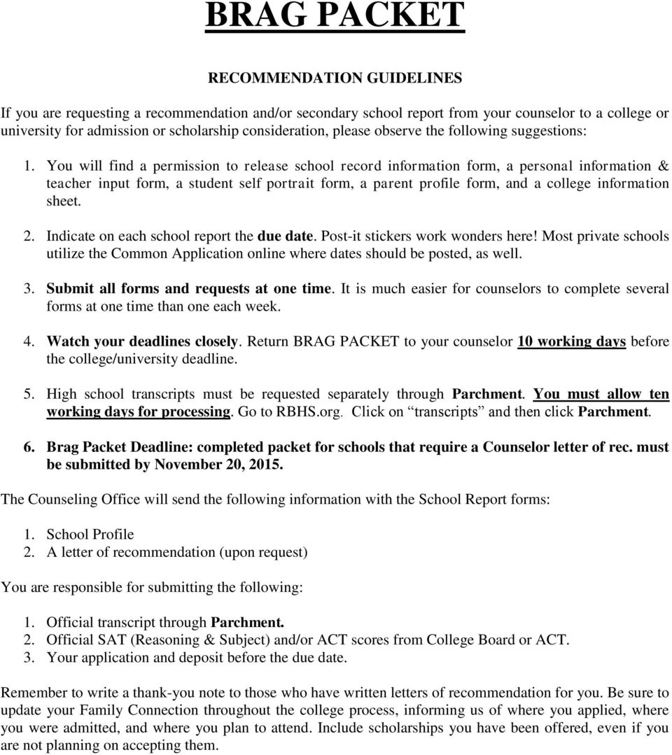 Brag Packet Recommendation Guidelines Pdf Free Download within measurements 960 X 1079