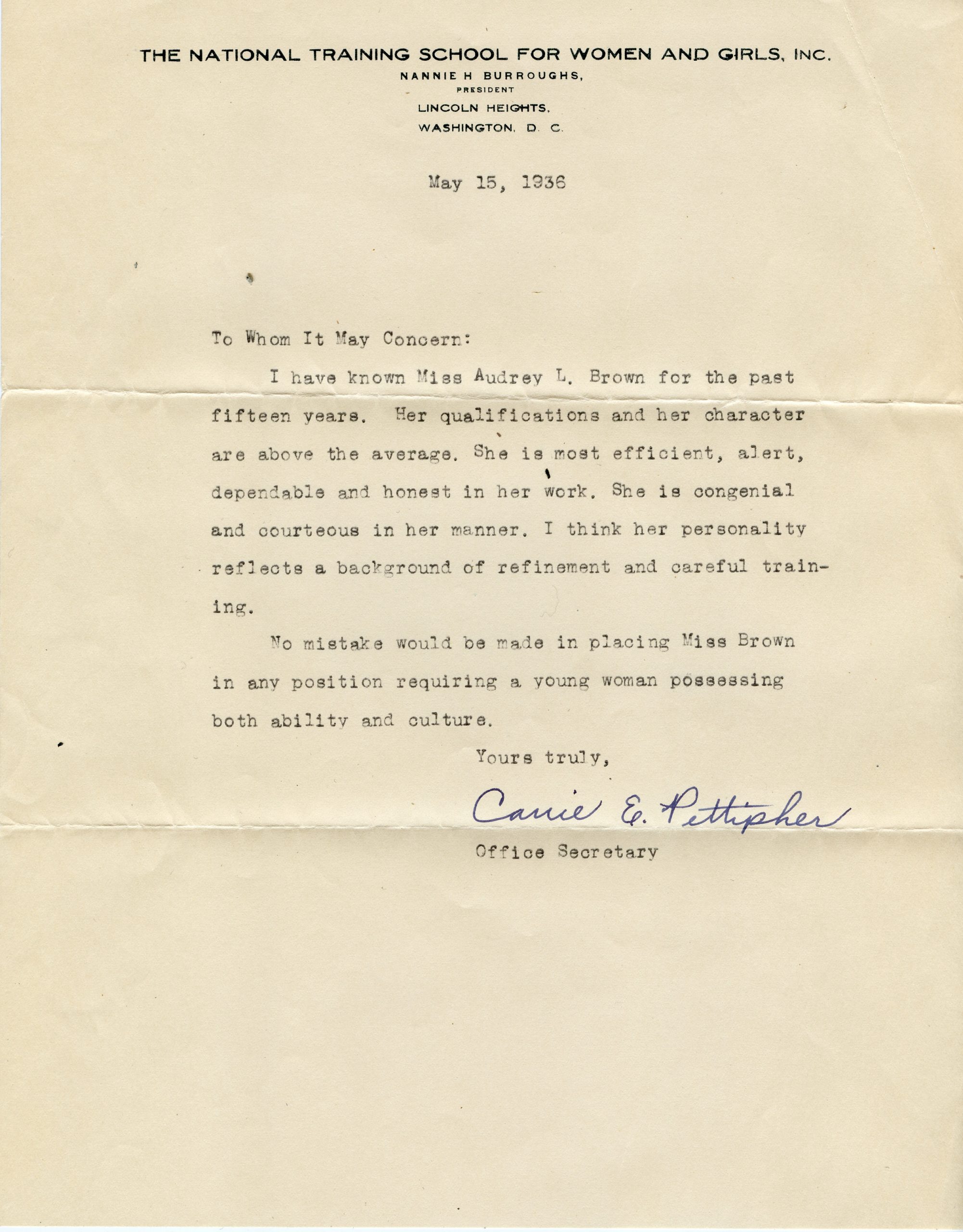 Brown Recommendation Letter Dc Digital Museum with regard to size 2509 X 3209