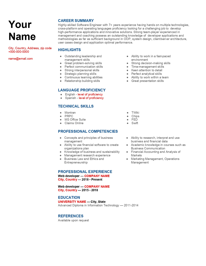 Build Modern Resume With Work History Gaps Debandje intended for dimensions 800 X 1035