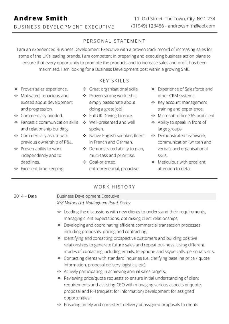 Business Development Cv Template Ms Word regarding size 800 X 1131