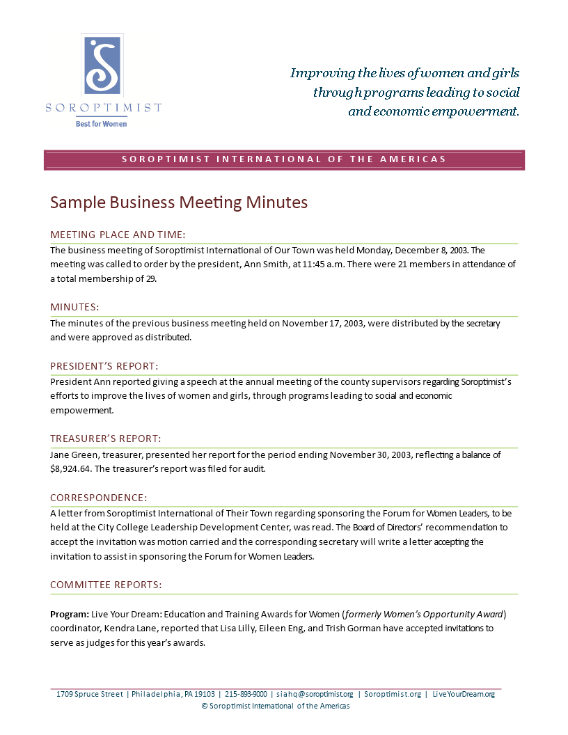 Business Minutes Template Debandje for dimensions 816 X 1056