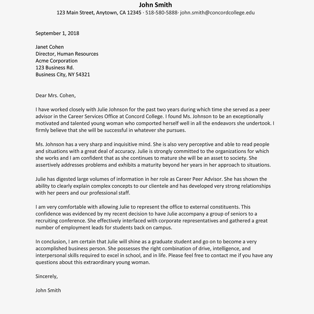 Business School Letter Of Recommendation Sample Debandje for sizing 1000 X 1000