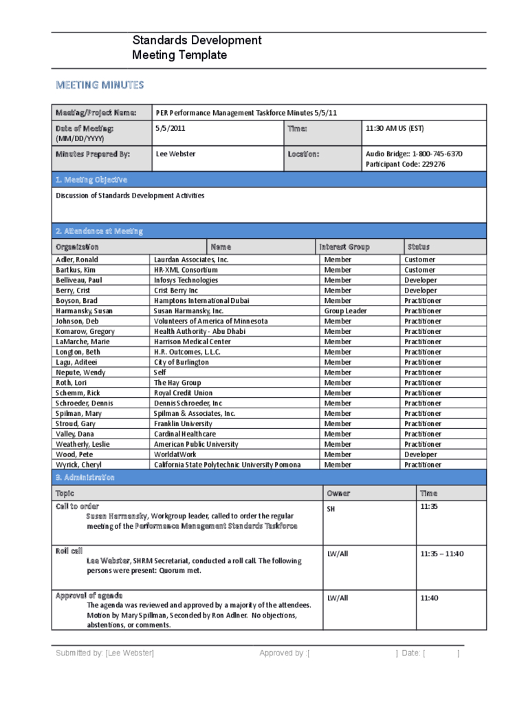 Minutes Of Meeting Template With Action Items Excel Free Download