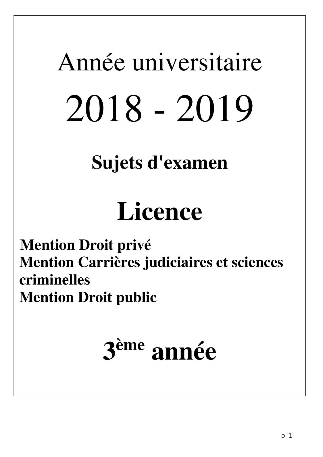 Calamo Annales 2019 Licence Droit 3 Facult De Droit for dimensions 1124 X 1590