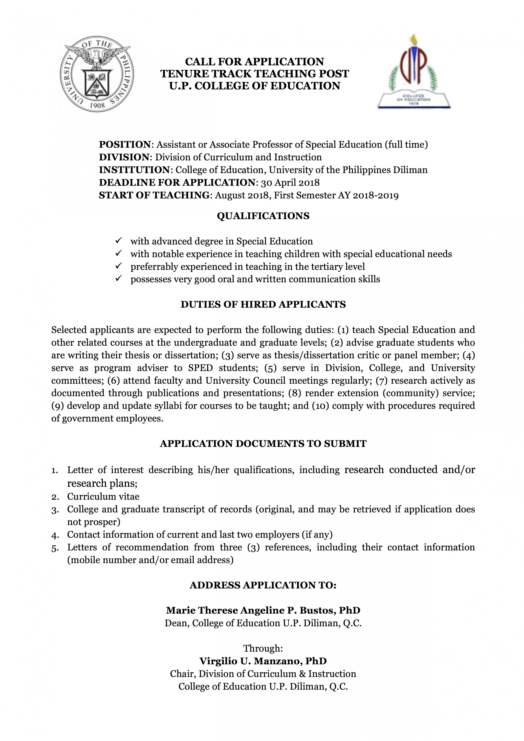 Call For Application Special Education within measurements 2480 X 3507