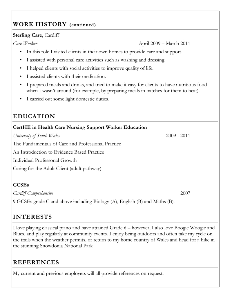 Care Support Worker Cv Template With Classic Border Ms Word intended for proportions 800 X 1028