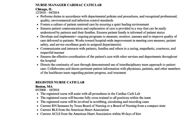 Cath Lab Nurse Resume Samples Velvet Jobs inside measurements 860 X 1240