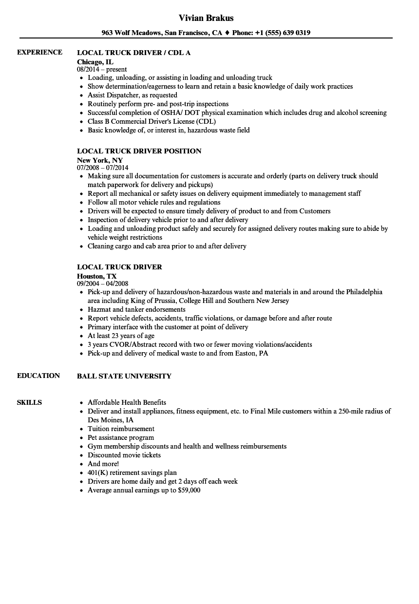 Cdl Class B Resume Examples Scheduled Resume Examples intended for size 860 X 1240