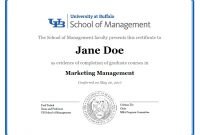 Certificates School Of Management University At Buffalo intended for dimensions 1178 X 911