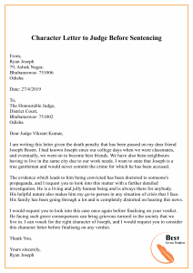 Character Letter To Judge Before Sentencing 01 Best Letter within proportions 2480 X 3508