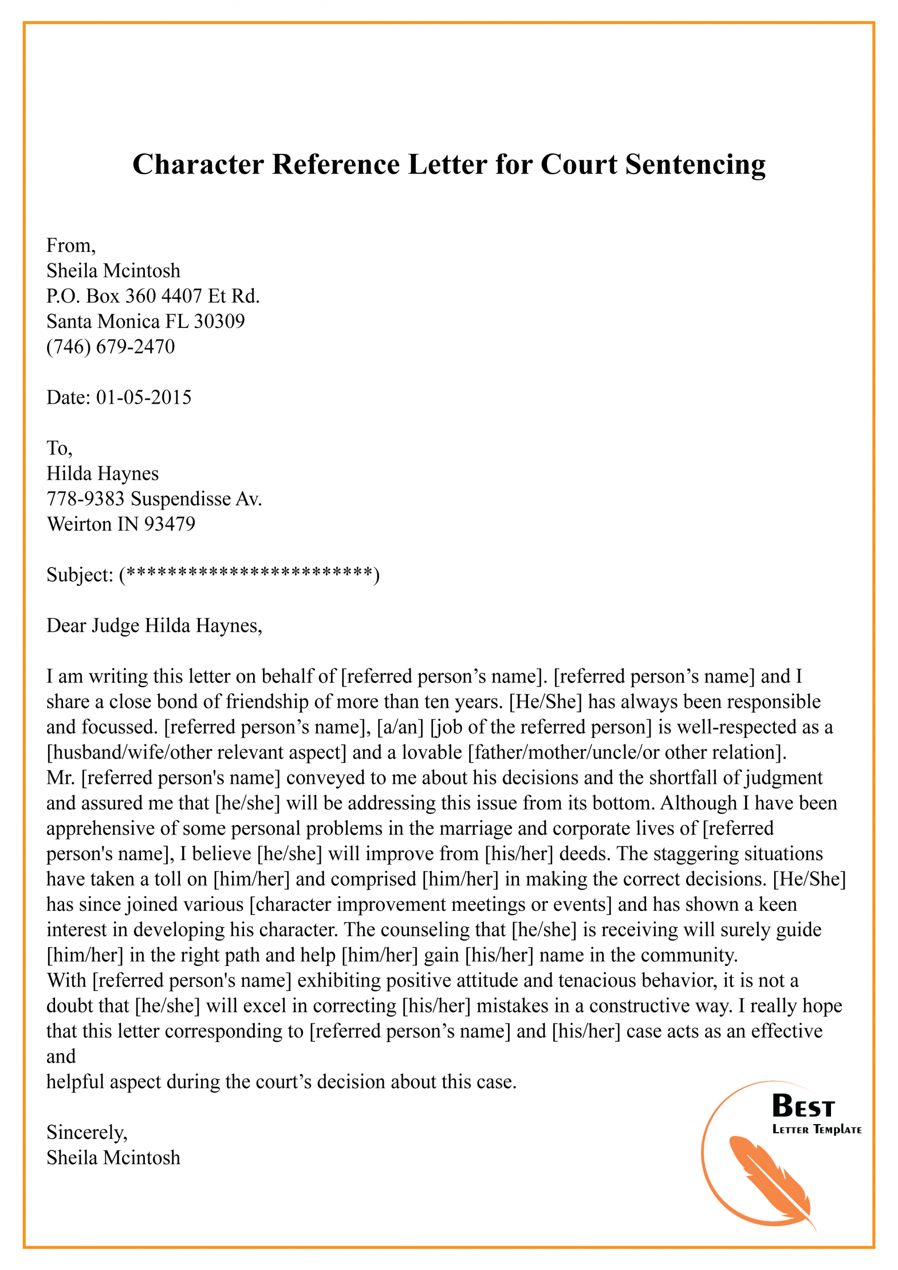 Character Reference Letter For Court Sentencing 01 Best regarding dimensions 2480 X 3508