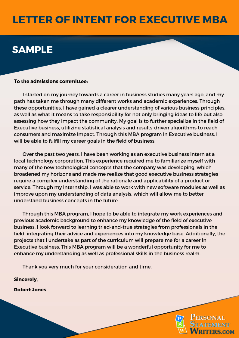 Check Out Professional Mba Letter Of Intent Sample inside dimensions 794 X 1123