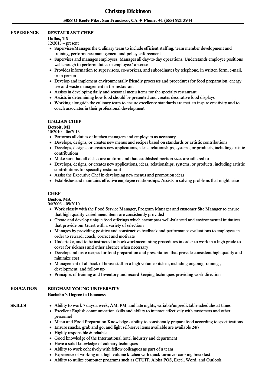 Chef Resume Samples Velvet Jobs within measurements 860 X 1240