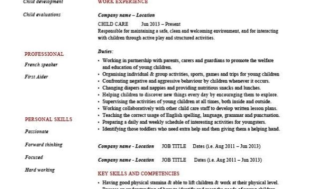 Child Care Cv Template Debandje with sizing 596 X 842