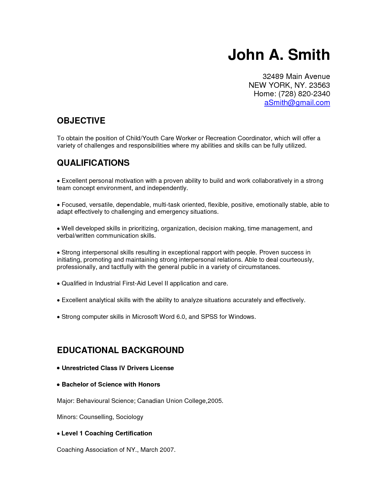 Child Care Resume Cover Letter Httpwwwresumecareer within measurements 1275 X 1650