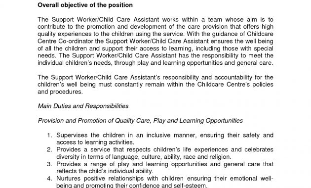 Child Care Worker Description For Resume Click Image For within measurements 1240 X 1754