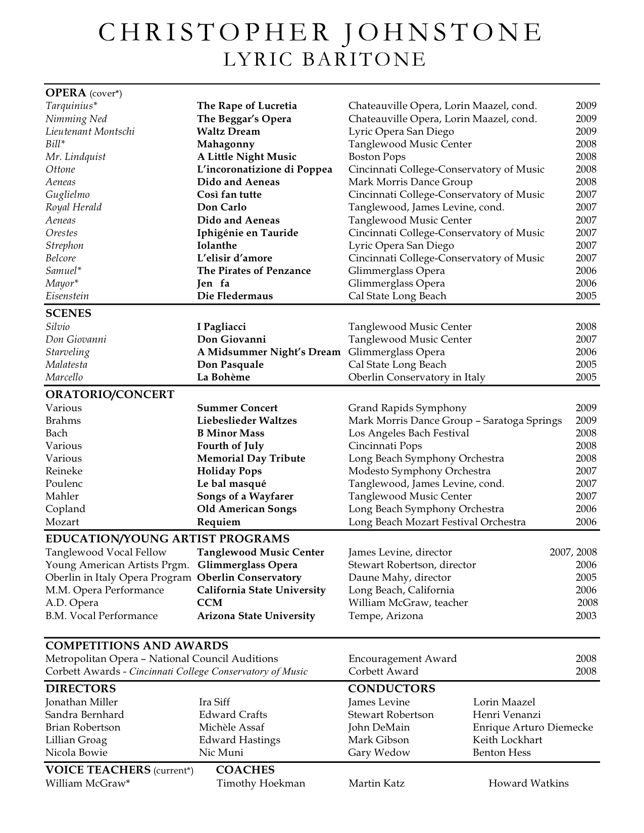 Christopher Johnstone Opera Resume Sybaritic Singer intended for dimensions 1275 X 1651