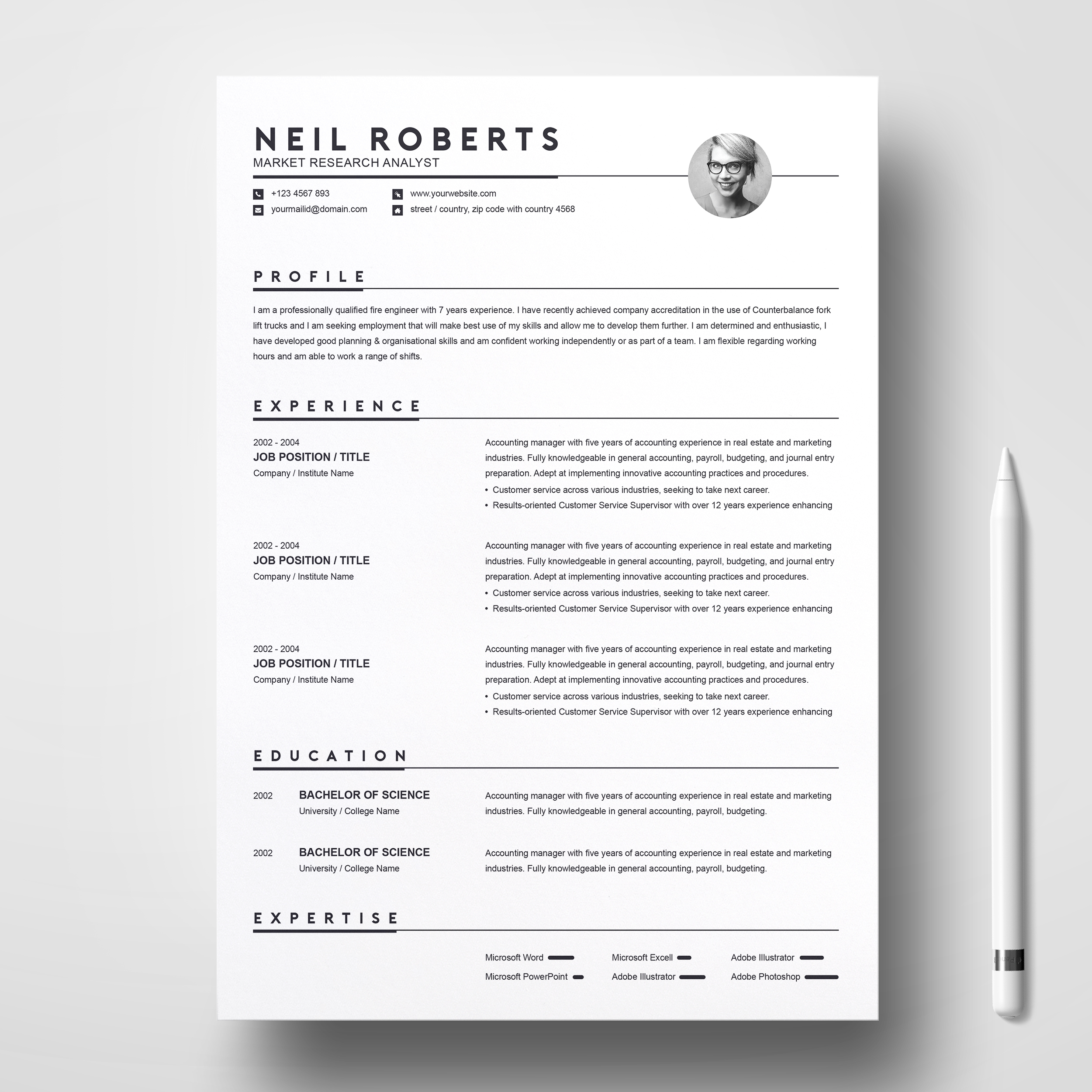 Clean Resume Template Word Resume Cv Cover Letter for proportions 2500 X 2500