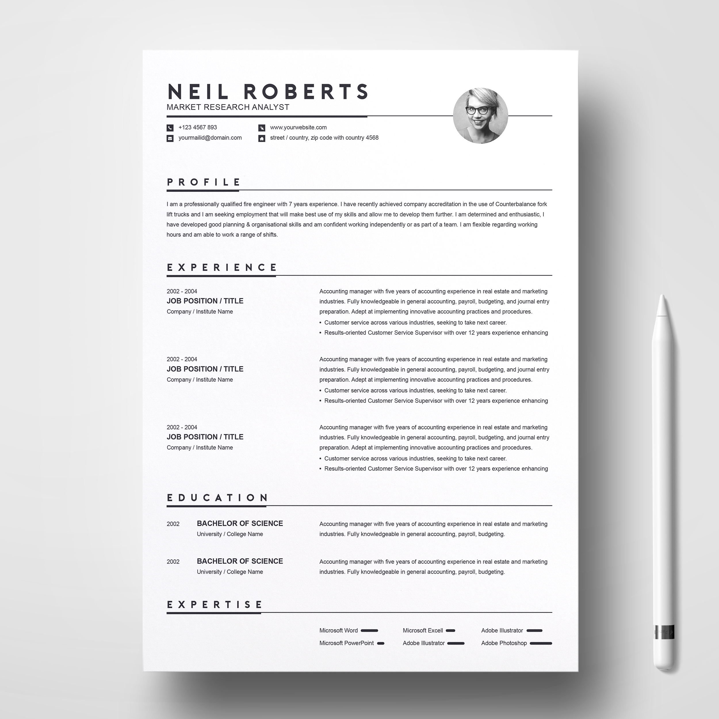 Clean Resume Template Word Resume Cv Cover Letter pertaining to sizing 2500 X 2500