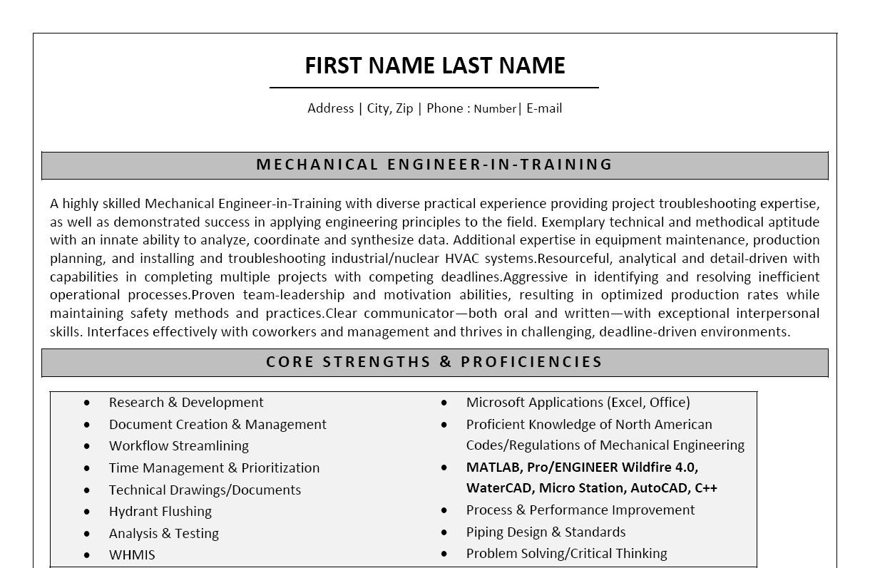 Click Here To Download This Mechanical Engineer Resume in size 1220 X 797