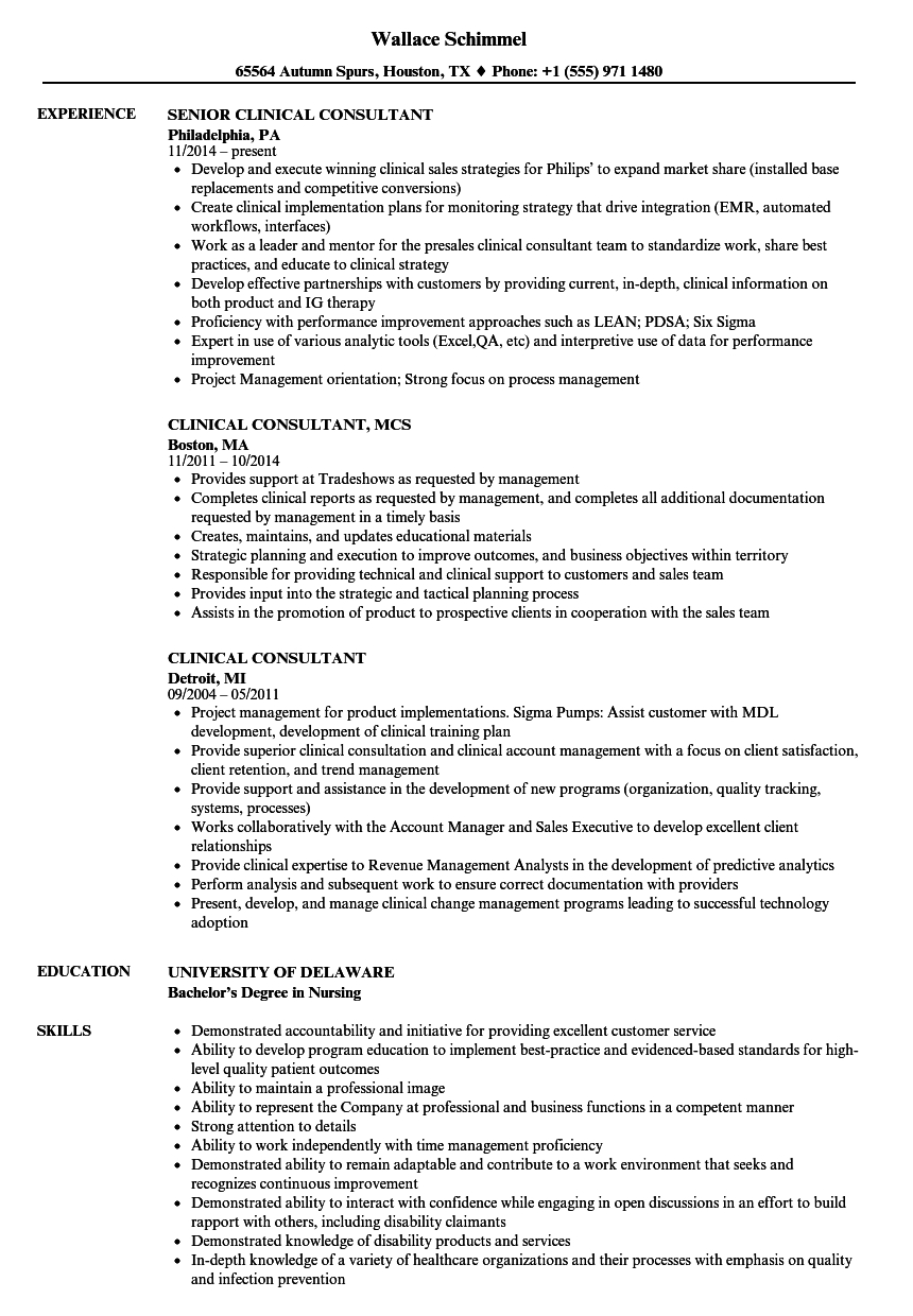 Clinical Consultant Resume Samples Velvet Jobs for dimensions 860 X 1240