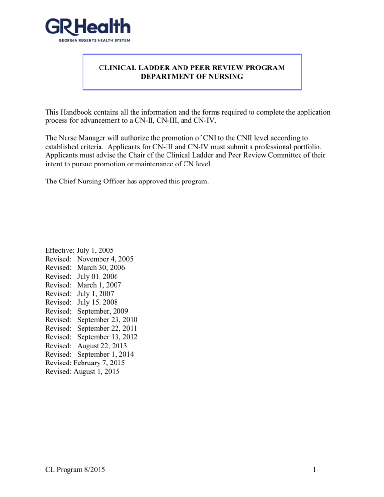 Clinical Ladder And Peer Review Program within dimensions 791 X 1024