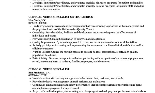 Clinical Nurse Specialist Resume Samples Velvet Jobs with regard to size 860 X 1240