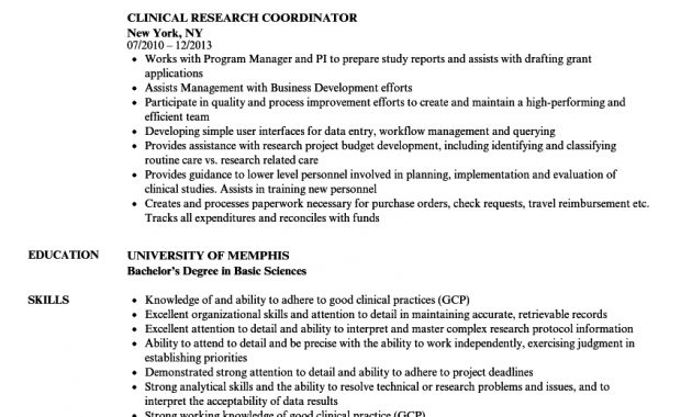 Clinical Research Coordinator Resume Samples Velvet Jobs with size 860 X 1240